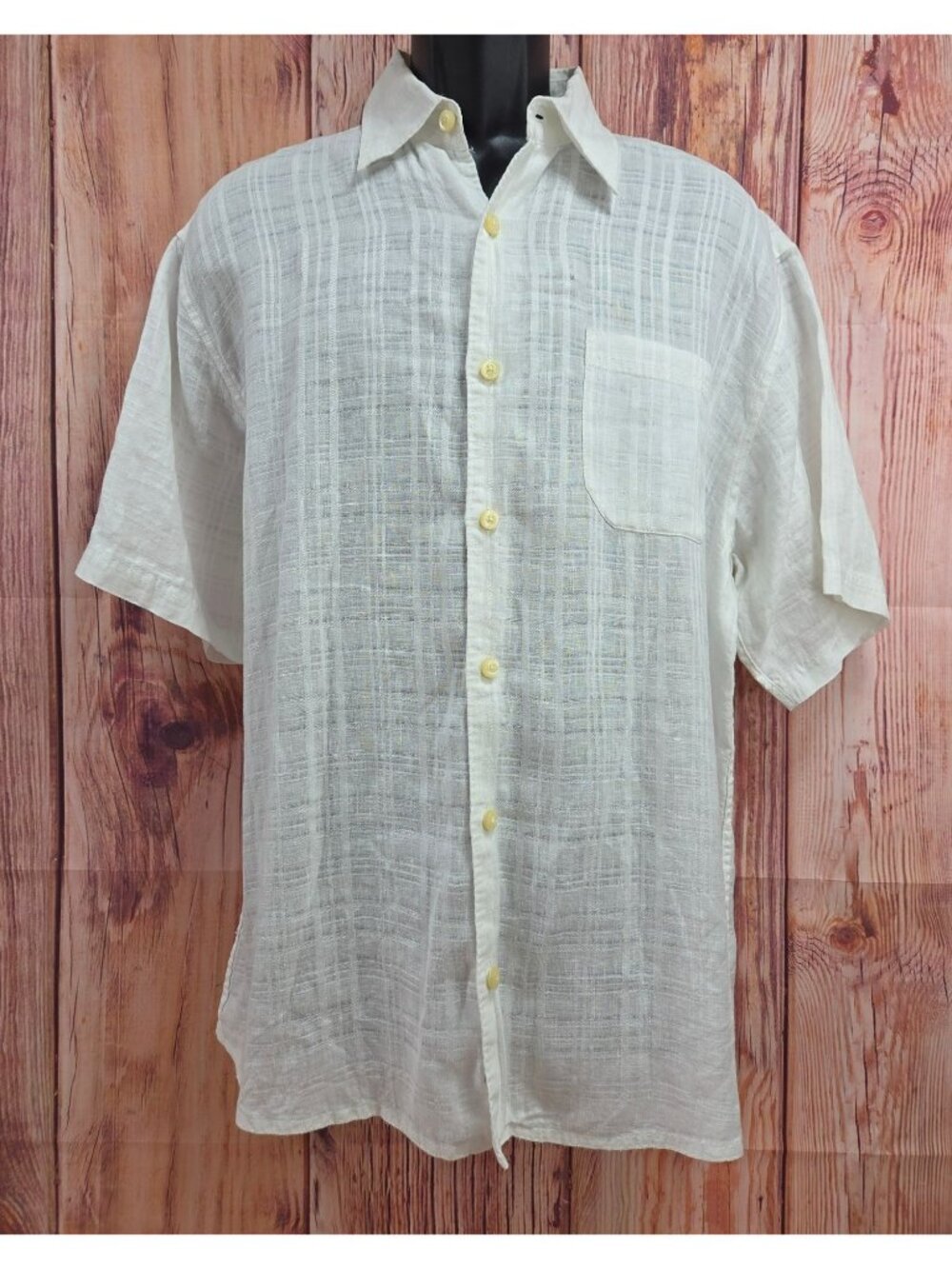 Tommy Bahama White Linen Short Sleeve Shirt Large - Picture 2 of 7